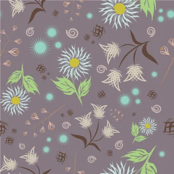 Seamless floral vector pattern. Modern abstract bright colorful style. Hand Stock Illustration