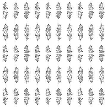Seamless floral vine pattern in black and white Stock Illustration