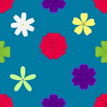 Seamless flower and leaf design vector illustration for wallpaper background Stock Illustration