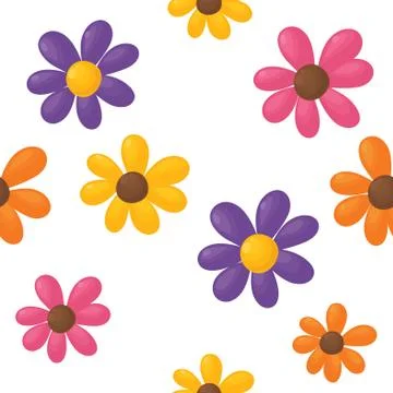 Seamless flower background. Stock Illustration