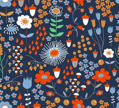 Seamless flower background Stock Illustration