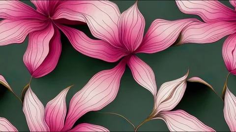 Seamless flower border design Stock Footage 220115133