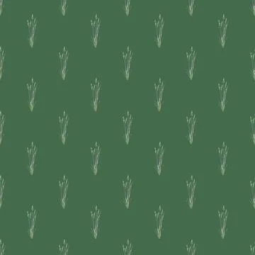 Seamless flower branch pattern on green background for fashion fabric Stock Illustration