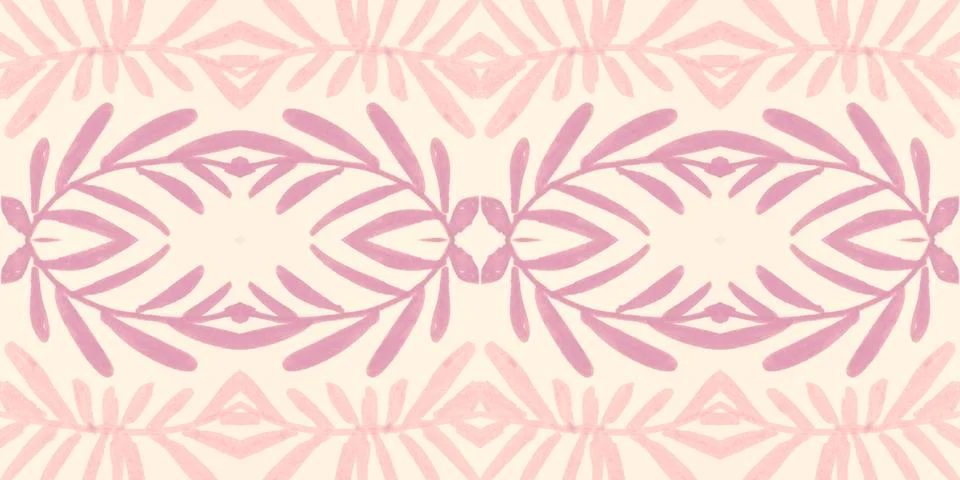 Seamless flower folk pattern. Abstract ethnic print. Watercolor batik background イラスト素材