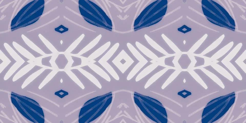Seamless flower folk pattern. Abstract ethnic print. Watercolor batik background イラスト素材