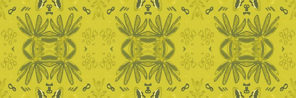 Seamless flower folk pattern. Abstract ethnic print. Watercolor batik background Illustrazione stock