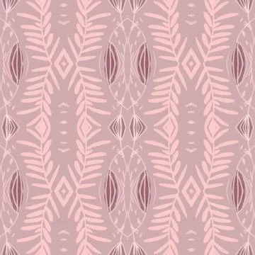 Seamless flower folk pattern. Abstract ethnic print. Watercolor batik background Illustrazione stock