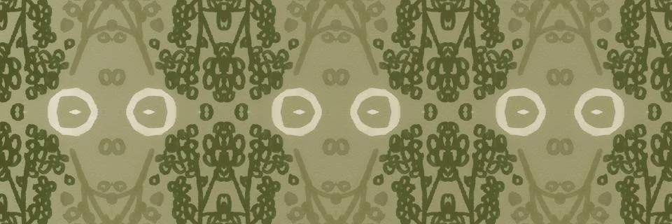 Seamless flower folk pattern. Abstract ethnic print. Watercolor batik background Stock Illustration