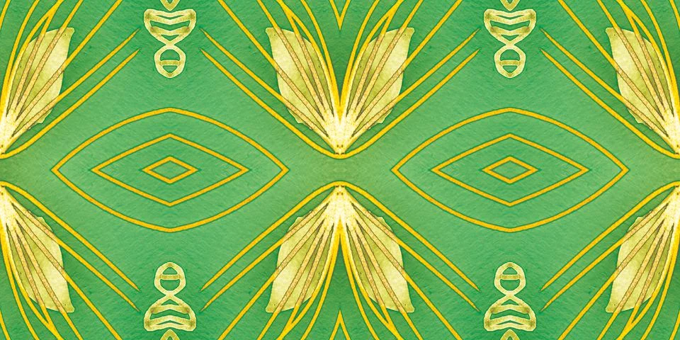 Seamless flower folk pattern. Abstract ethnic print. Watercolor batik background Illustrazione stock