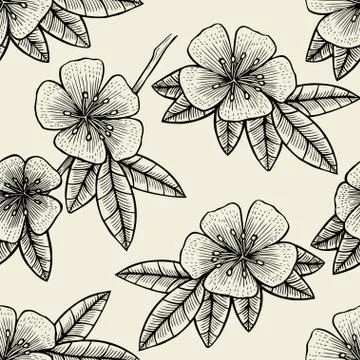 Seamless Flower of Fruit tree Illustrazione stock