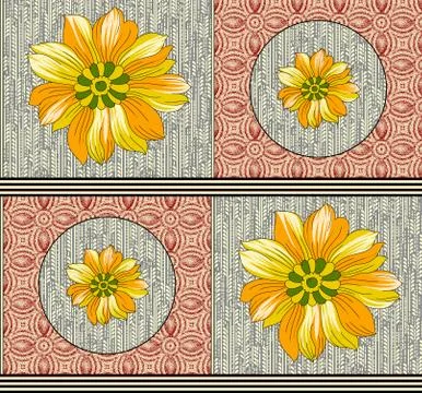 Seamless flower geometrical design pattern Stock Illustration