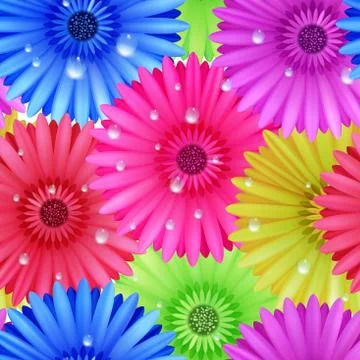 Seamless flower gerbera patter. Stock Illustration