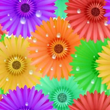 Seamless flower gerbera patter. Illustrazione stock