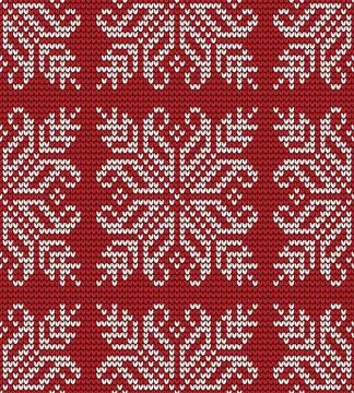 Seamless flower knitting pattern Stock Illustration