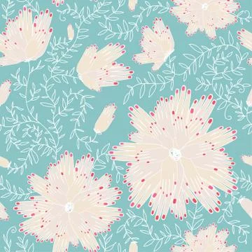 Seamless flower nail Stock Illustration