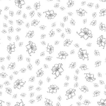 Seamless flower pattern background with flower and sakura leaf Stock Illustration
