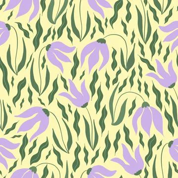 Seamless flower pattern. Bright floral background with blossoms and blooms print Stock Illustration