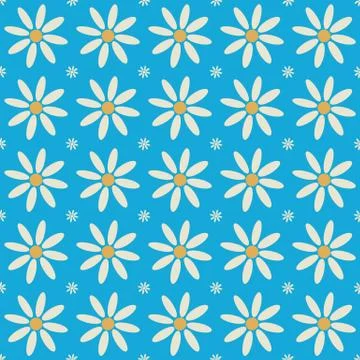 Seamless flower pattern chamomile Stock Illustration