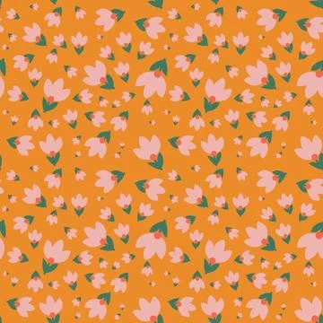 Seamless flower pattern element vector shape doodle floral abstract texture.. Stock Illustration