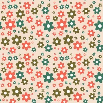 Seamless flower pattern element vector shape doodle floral abstract texture.. 스톡 일러스트