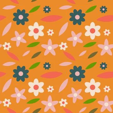 Seamless flower pattern element vector shape doodle floral abstract texture.. Illustrazione stock