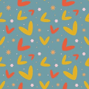 Seamless flower pattern element vector shape doodle floral abstract texture.. Stock Illustration