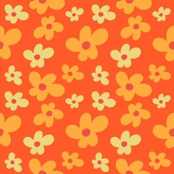 Seamless flower pattern element vector shape doodle floral abstract texture.. Stock Illustration