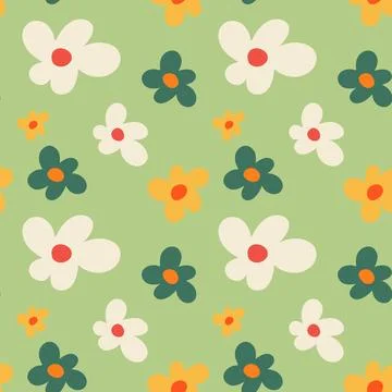 Seamless flower pattern element vector shape doodle floral abstract texture.. 스톡 일러스트