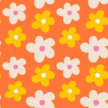 Seamless flower pattern element vector shape doodle floral abstract texture.. Stock Illustration