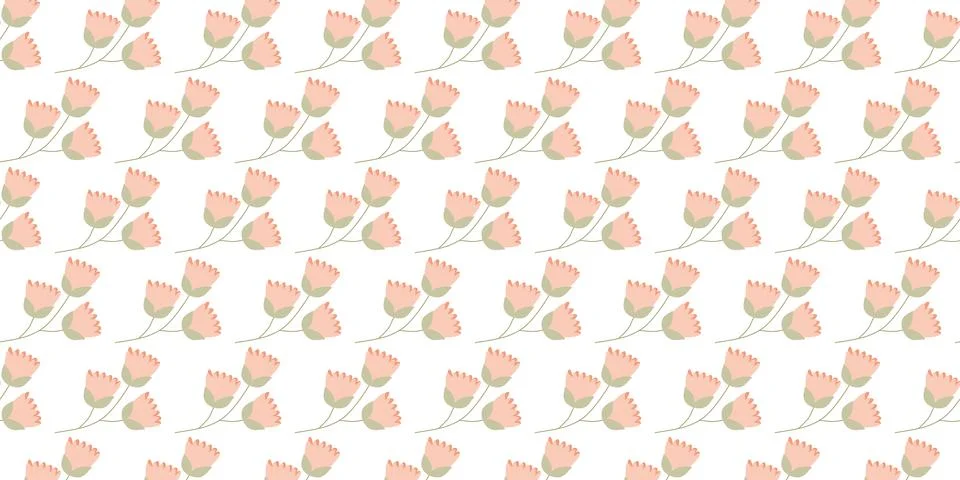 Seamless flower Pattern. Flat Botanical ornament with Floral elements in Past Stock Illustration