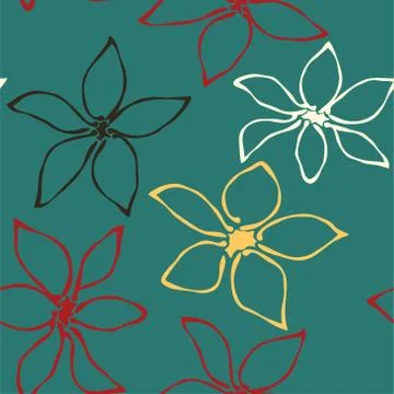 Seamless flower pattern. Fruit trees flowers background. Abstract spring gard Stock Illustration