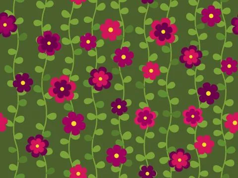 Seamless flower pattern Illustrazione stock
