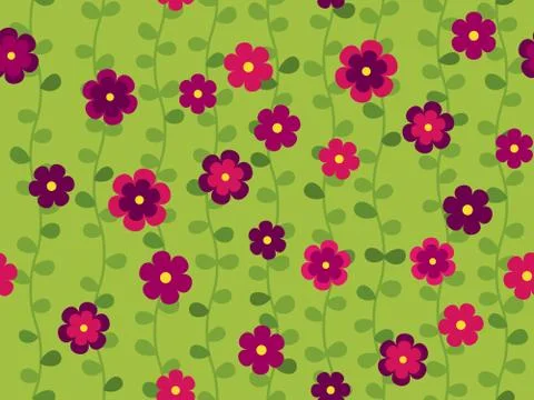 Seamless flower pattern Illustrazione stock