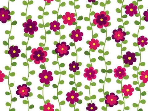 Seamless flower pattern Illustrazione stock