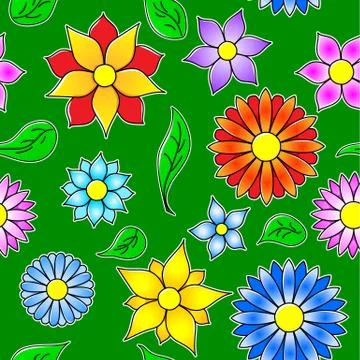 Seamless flower pattern Illustrazione stock