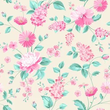 Seamless flower pattern Stock Illustration