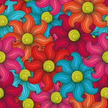 Seamless flower pattern Illustrazione stock
