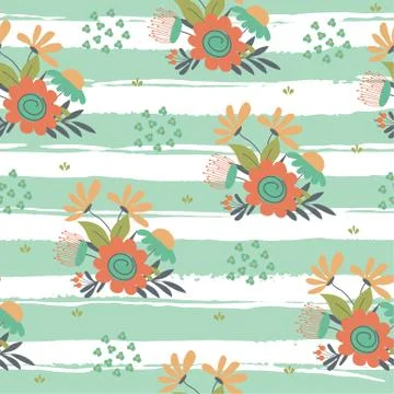 Seamless flower pattern Stock Illustration
