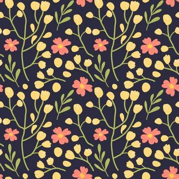 Seamless flower pattern. Stock Illustration