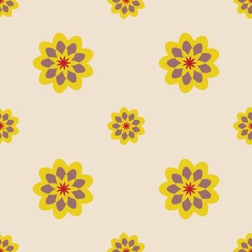 Seamless flower pattern vector floral shape doodle plant abstract texture 스톡 일러스트