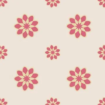 Seamless flower pattern vector floral shape doodle plant abstract texture b.. Stock Illustration