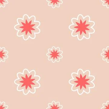 Seamless flower pattern vector floral shape doodle plant abstract texture Stock Illustration