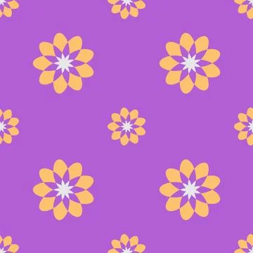 Seamless flower pattern vector floral shape doodle plant abstract texture Stock Illustration