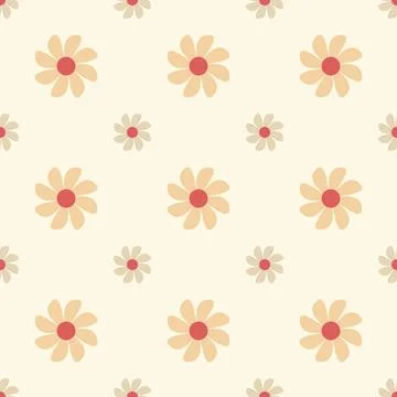 Seamless flower pattern vector floral shape doodle plant abstract texture b.. Illustrazione stock