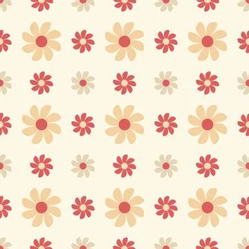 Seamless flower pattern vector floral shape doodle plant abstract texture b.. Stock Illustration