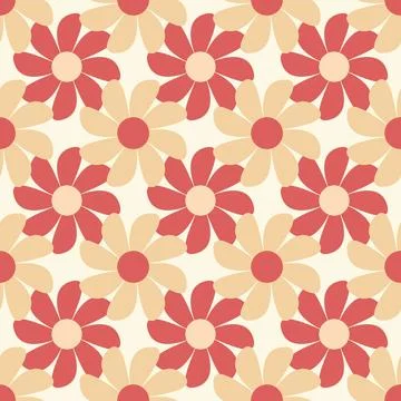 Seamless flower pattern vector floral shape doodle plant abstract texture b.. Stock Illustration