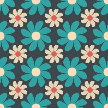 Seamless flower pattern vector floral shape doodle plant abstract texture b.. 스톡 일러스트