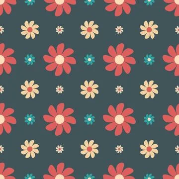 Seamless flower pattern vector floral shape doodle plant abstract texture b.. 스톡 일러스트