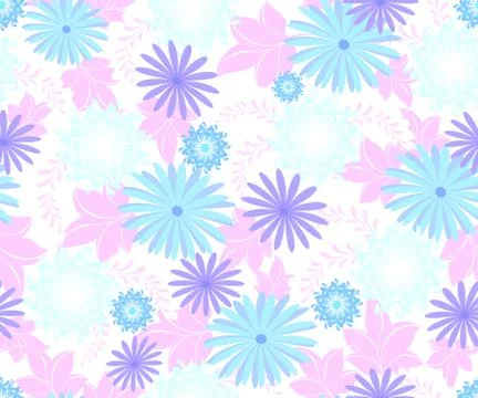 Seamless flower pattern on white background. EPS10 vector illustration イラスト素材