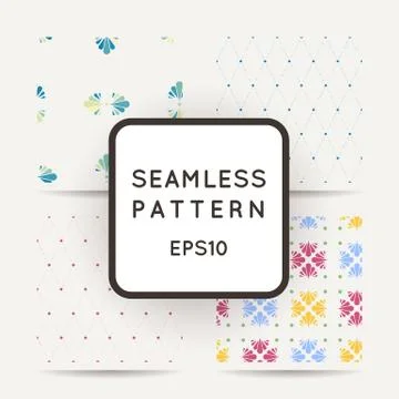 Seamless flower polka pattern Stock Illustration